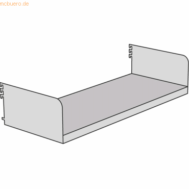 Kerkmann Fachboden mit Seitenstützen für Bibliotheks-Regal Univers BxT von Kerkmann