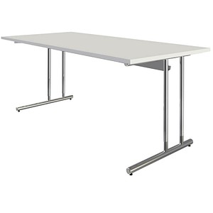 Kerkmann Lago Schreibtisch weiß rechteckig, C-Fuß-Gestell chrom 180,0 x 80,0 cm Kerkmann Lago Schreibtisch weiß rechteckig, C-Fuß-Gestell chrom 180,0 x 80,0 cm von Kerkmann