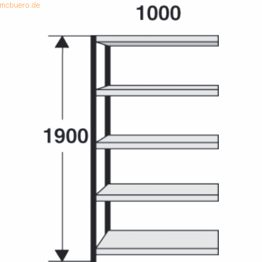 Kerkmann Magazin-Regal Stora 100 Regalfeld BxTxH 100x30x190cm schwarz/ von Kerkmann