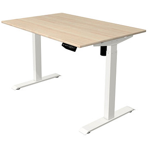 Kerkmann Move 1 elektrisch höhenverstellbarer Schreibtisch ahorn rechteckig, T-Fuß-Gestell weiß 120,0 x 80,0 cm von Kerkmann