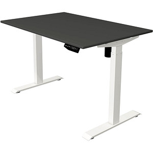 Kerkmann Move 1 elektrisch höhenverstellbarer Schreibtisch anthrazit rechteckig, T-Fuß-Gestell weiß 120,0 x 80,0 cm von Kerkmann