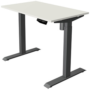 Kerkmann Move 1 elektrisch höhenverstellbarer Schreibtisch weiß rechteckig, T-Fuß-Gestell grau 100,0 x 60,0 cm von Kerkmann
