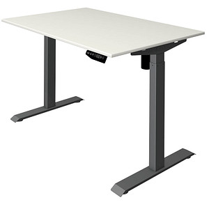 Kerkmann Move 1 elektrisch höhenverstellbarer Schreibtisch weiß rechteckig, T-Fuß-Gestell grau 120,0 x 80,0 cm von Kerkmann