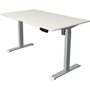 Kerkmann Move 1 elektrisch höhenverstellbarer Schreibtisch weiß rechteckig, T-Fuß-Gestell silber 140,0 x 80,0 cm Kerkmann Move 1 elektrisch höhenverstellbarer Schreibtisch weiß rechteckig, T-Fuß-Gestell silber 140,0 x 80,0 cm von Kerkmann