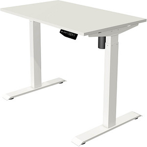 Kerkmann Move 1 elektrisch höhenverstellbarer Schreibtisch weiß rechteckig, T-Fuß-Gestell weiß 100,0 x 60,0 cm von Kerkmann