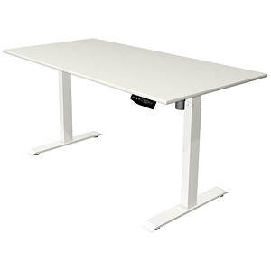 Kerkmann Move 1 elektrisch höhenverstellbarer Schreibtisch weiß rechteckig, T-Fuß-Gestell weiß 160,0 x 80,0 cm von Kerkmann