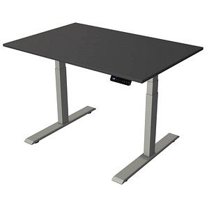 Kerkmann Move 2 elektrisch höhenverstellbarer Schreibtisch anthrazit rechteckig, T-Fuß-Gestell silber 120,0 x 80,0 cm von Kerkmann