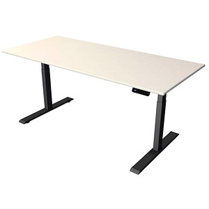 Kerkmann Move 2 elektrisch höhenverstellbarer Schreibtisch weiß rechteckig, T-Fuß-Gestell grau 180,0 x 80,0 cm von Kerkmann