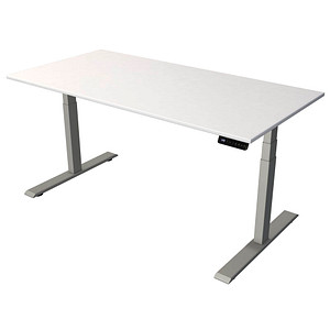 Kerkmann Move 2 elektrisch höhenverstellbarer Schreibtisch weiß rechteckig, T-Fuß-Gestell silber 160,0 x 80,0 cm von Kerkmann