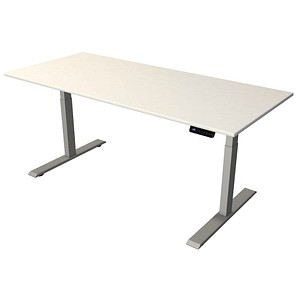 Kerkmann Move 2 elektrisch höhenverstellbarer Schreibtisch weiß rechteckig, T-Fuß-Gestell silber 180,0 x 80,0 cm von Kerkmann