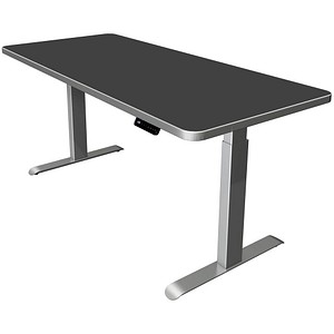 Kerkmann Move 3 Premium elektrisch höhenverstellbarer Schreibtisch anthrazit rechteckig, T-Fuß-Gestell silber 180,0 x 80,0 cm von Kerkmann