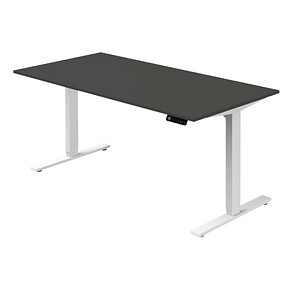 Kerkmann Move 3 elektrisch höhenverstellbarer Schreibtisch anthrazit rechteckig, T-Fuß-Gestell weiß 160,0 x 80,0 cm von Kerkmann