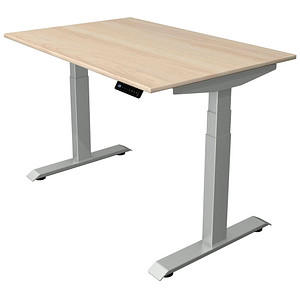 Kerkmann Move 4 elektrisch höhenverstellbarer Schreibtisch ahorn rechteckig, T-Fuß-Gestell silber 120,0 x 80,0 cm von Kerkmann