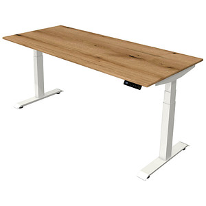 Kerkmann Move 4 elektrisch höhenverstellbarer Schreibtisch eiche rechteckig, T-Fuß-Gestell weiß 180,0 x 80,0 cm von Kerkmann
