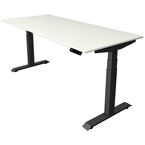Kerkmann Move 4 elektrisch höhenverstellbarer Schreibtisch weiß rechteckig, T-Fuß-Gestell grau 180,0 x 80,0 cm von Kerkmann