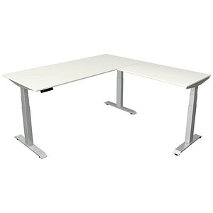 Kerkmann Move 4 elektrisch höhenverstellbarer Schreibtisch weiß rechteckig, T-Fuß-Gestell silber 180,0 x 180,0 cm Kerkmann Move 4 elektrisch höhenverstellbarer Schreibtisch weiß rechteckig, T-Fuß-Gestell silber 180,0 x 180,0 cm von Kerkmann