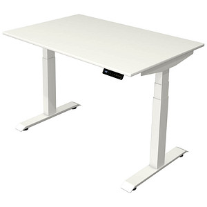 Kerkmann Move 4 elektrisch höhenverstellbarer Schreibtisch weiß rechteckig, T-Fuß-Gestell weiß 120,0 x 80,0 cm von Kerkmann