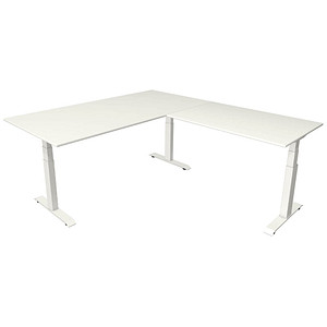 Kerkmann Move 4 elektrisch höhenverstellbarer Schreibtisch weiß rechteckig, T-Fuß-Gestell weiß 200,0 x 220,0 cm von Kerkmann