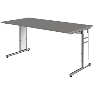 Kerkmann Priola höhenverstellbarer Schreibtisch grafit rechteckig, C-Fuß-Gestell silber 160,0 x 80,0 cm Kerkmann Priola höhenverstellbarer Schreibtisch grafit rechteckig, C-Fuß-Gestell silber 160,0 x 80,0 cm von Kerkmann