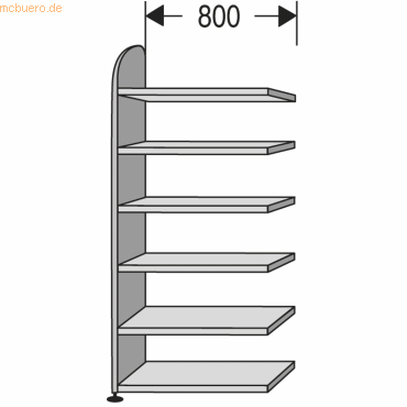 Kerkmann Regalfeld Büroregal Dante mit Rückwand BXHxT 800x2250x325mm w von Kerkmann