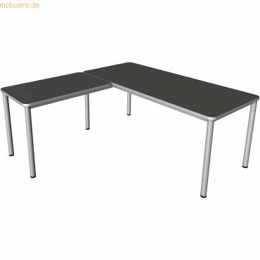 Kerkmann Schreibtisch + Anbautisch Prime 180x80/100x60cm anthrazit von Kerkmann