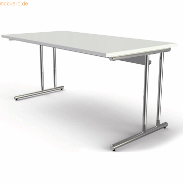 Kerkmann Schreibtisch Artline Holzdekor C-Fuß 160x80x68-82cm weiß Kerkmann Schreibtisch Artline Holzdekor C-Fuß 160x80x68-82cm weiß von Kerkmann