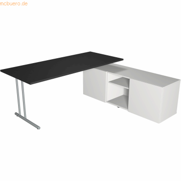 Kerkmann Schreibtisch start up BxT 180x80 mit Sideboard anthrazit von Kerkmann