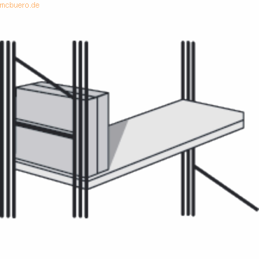 Kerkmann Seitensteg für Bibliotheks-Regal libra Tiefe 25cm lichtgrau von Kerkmann