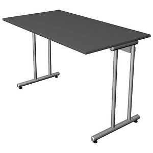 Kerkmann Smart office Schreibtisch anthrazit rechteckig, C-Fuß-Gestell silber 120,0 x 65,0 cm von Kerkmann