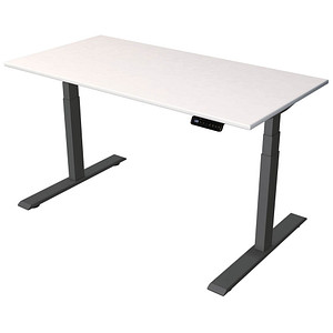 Kerkmann Smart office elektrisch höhenverstellbarer Schreibtisch weiß rechteckig, T-Fuß-Gestell grau 140,0 x 70,0 cm von Kerkmann