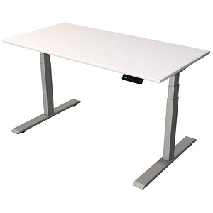 Kerkmann Smart office elektrisch höhenverstellbarer Schreibtisch weiß rechteckig, T-Fuß-Gestell silber 140,0 x 70,0 cm von Kerkmann