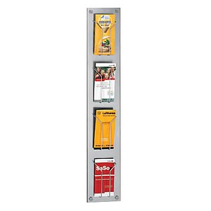Kerkmann Wandprospekthalter alu 1/3 DIN A4 4 Fächer Kerkmann Wandprospekthalter alu 1/3 DIN A4 4 Fächer von Kerkmann