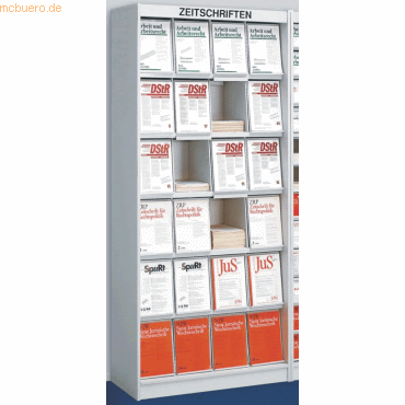 Kerkmann Zeitschriftenschrank Media 24 Fächer BxTxH 97x42x220cm lichtg von Kerkmann