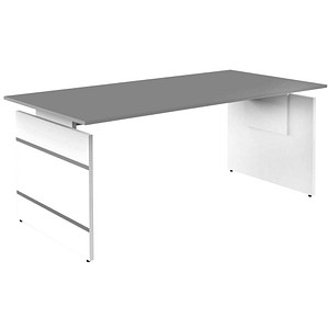 Kerkmann höhenverstellbarer Schreibtisch grafit rechteckig, Wangen-Gestell weiß 180,0 x 80,0 cm Kerkmann höhenverstellbarer Schreibtisch grafit rechteckig, Wangen-Gestell weiß 180,0 x 80,0 cm von Kerkmann