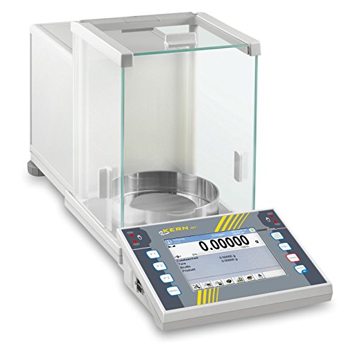 KERN Hochmoderne Premium-Touchscreen-Analysenwaage mit dem Kompletten Funktionsumfang für Anspruchsvolle Prozesse, 100 g Wägebereich, 0,01 mg Ablesbarkeit von KERN