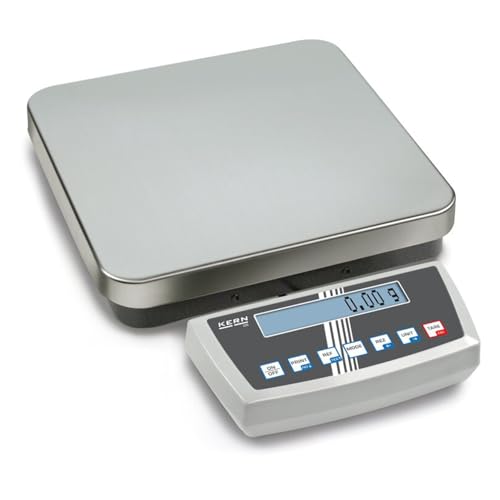 KERN Edelstahl Präzisions-Industrie Plattformwaage mit Laborgenauigkeit, 16000 g Wägebereich, 0,1 g Ablesbarkeit, 308mm x 318mm x 75mm von KERN