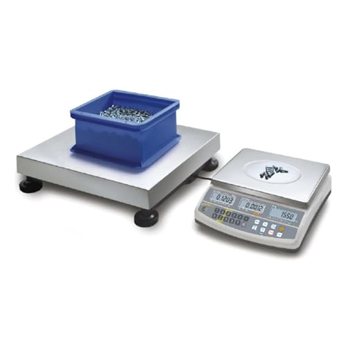 KERN Zählsystem zum Zählen Kleinster Teile in Großen Mengen, Zählauflösung bis zu 999.999 Punkte, 1500 kg Wägebereich, 0,0001 kg Ablesbarkeit, 1.000 mm x 1.000 mm x 80 mm von Kern