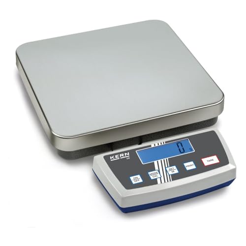 KERN Edelstahl Plattformwaage - Langjähriges Erfolgsmodell mit Staub- und Spritzwassergeschütztem Auswertegerät, 24 kg Wägebereich, 318mm x 308mm x 75mm von KERN