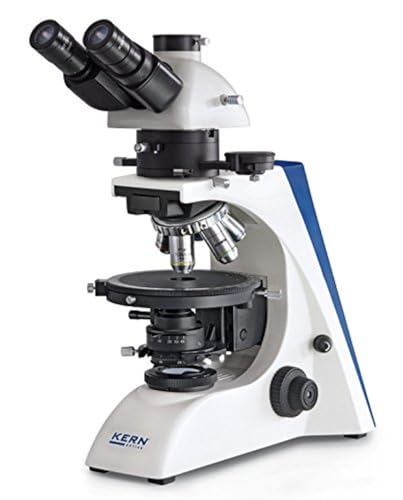 Polarisierendes Mikroskop [Kern OPM 181] Das Polarisierende für den flexiblen und professionellen Anwender, Optisches System: Infinity, Tubus: Binokular, Beleuchtung: 6V / 20W Halogen (Durchlicht) von Kern