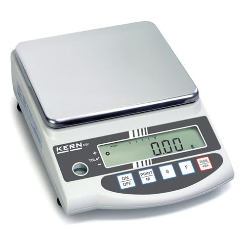 KERN Präzisionswaage mit Dem Robusten Stimmgabel-Wiegesystem, 12000g Wägebereich, 0.1g Ablesbarkeit, 180mm x 235mm x 75mm von KERN
