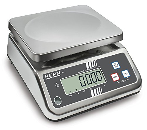 KERN Edelstahl IP-Geschützte Tischwaage, Robuste, IP65 Schutzklasse, 15kg Wägebereich, Ablesbarkeit 5g von KERN