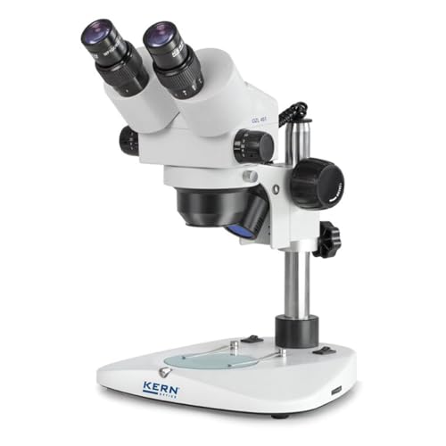KERN Optics Stereo-Zoom Mikroskop, Binokular Tubus, 0.75x - 5.0x Objektiv, Säule, 12V / 10W Halogen, Auflicht / 12V / 10W Halogen, Durchlicht von KERN