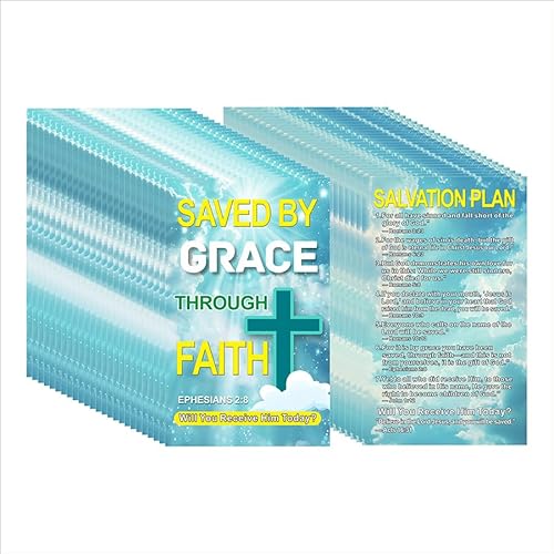 200 Stück "Saved by Grace Through Faith" Gospel Traktkarten - doppelseitige christliche Evangelisationskarten mit Rettungsplan und Schriftversen, Glaubensaustausch Postkarten für Ministerium 200 Stück "Saved by Grace Through Faith" Gospel Traktkarten - doppelseitige christliche Evangelisationskarten mit Rettungsplan und Schriftversen, Glaubensaustausch Postkarten für Ministerium von Kerosly