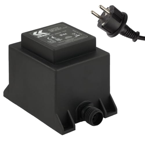 Netzteil 72 Watt IP44 für Außenbereich, LED-Trafo, Transformator 230V auf 12V, 6000mA Wechselstrom Netzstecker 2 Polig, 12V Adapter, Netzteil-Adapter, Netzgerät, Netzadapter von Kerry Electronics