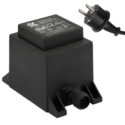 Netzteil 30 Watt IP44, LED-Trafo, Transformator 230V auf 12V, Netzkabel 2-Pin-Stecker, Netzstecker 2 Polig, 12V Adapter, Netzteil-Adapter, Netzgerät, Netzadapter, Niederspannung für LED-Lichterketten von Kerry Electronics