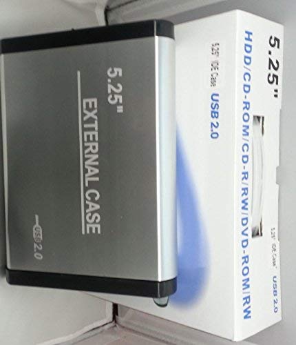 KesCom® 5,25" 13,3 cm Festplattengehäuse IDE USB 2.0 externes Aluminiumgehäuse mit Netzteil von KesCom