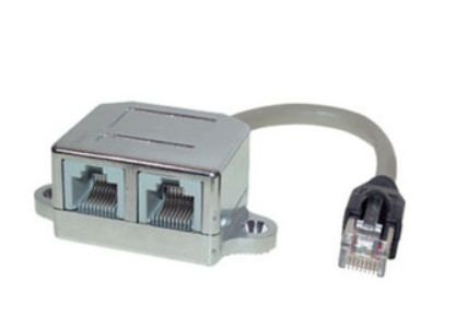 KesCom® CAT5 Y-Adapter Ethernet/Ethernet für Leitungsdopplung bei strukturierten Verkabelungen (2 Adapter Werden für eine Dopplung benötigt) von KesCom