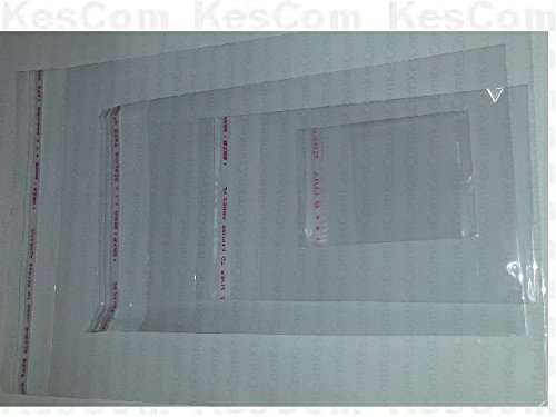 KesCom 100 Stück Folienbeutel selbstklebend 160 x 220mm (+25mm) transparent unbedruckt Plastiktüten klar Adhäsionsverschlussbeutel von KesCom