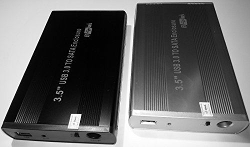 KesCom 3,5" (8,9cm) USB 3.0 Super High Speed externes Aluminium HDD Festplatten Gehäuse in schwarz für SATA I, SATA II und SATA III natürlich abwärts kompatibel zu USB 2.0 von KesCom