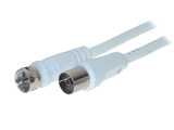 KesCom Antennenkabel 2,5m F-Stecker auf Koax-Buchse gerade weiß 100% doppelt geschirmt, BZT - CP, Schirmungsmaß > 90dB KesCom Antennenkabel 2,5m F-Stecker auf Koax-Buchse gerade weiß 100% doppelt geschirmt, BZT - CP, Schirmungsmaß > 90dB von KesCom